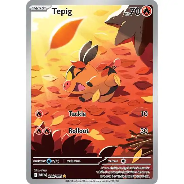 tepig pokemon card value 13/25 Non Holo McDonald's 25th Fire Rarity Pokemon Trading Card Game White