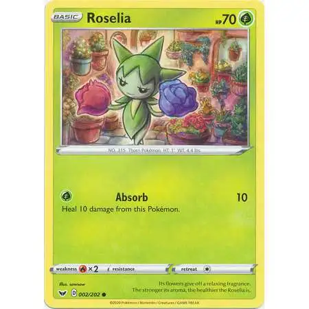 Pokemon Trading Card Game Sword & Shield Base Set Common Roselia #2