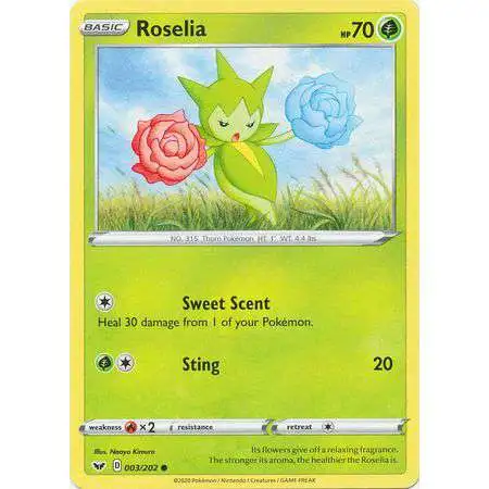 Pokemon Trading Card Game Sword & Shield Base Set Common Roselia #3