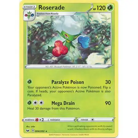 Pokemon Trading Card Game Sword & Shield Base Set Rare Roserade #4