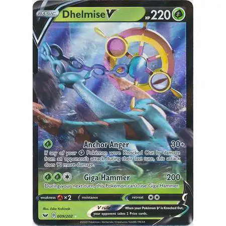 Pokemon Trading Card Game Sword & Shield Base Set Ultra Rare Dhelmise V #9