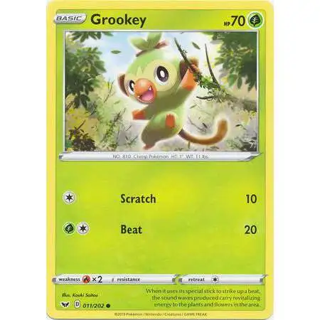 Pokemon Trading Card Game Sword & Shield Base Set Common Grookey #11
