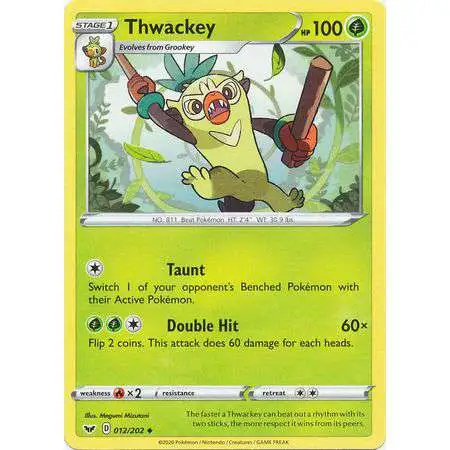 Pokemon Trading Card Game Sword & Shield Base Set Uncommon Thwackey #12