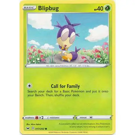 Pokemon Trading Card Game Sword & Shield Base Set Common Blipbug #17