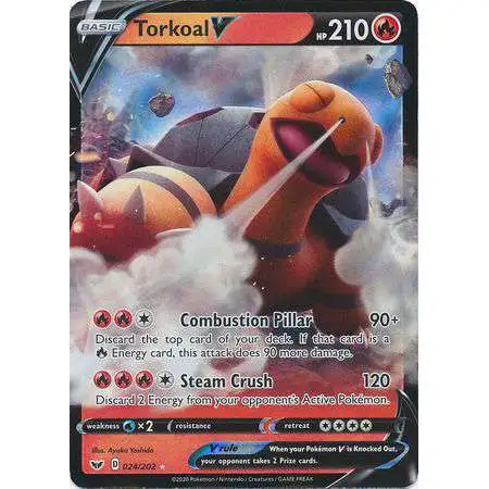 Pokemon Trading Card Game Sword & Shield Base Set Ultra Rare Torkoal V #24