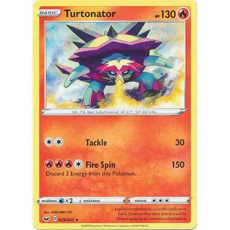 Pokemon Trading Card Game Sword & Shield Base Set Rare Turtonator #29