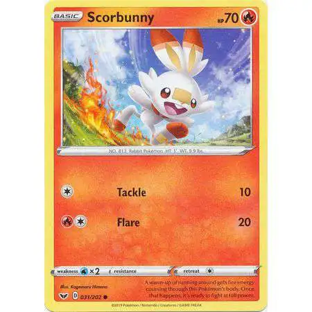 Pokemon Trading Card Game Sword & Shield Base Set Common Scorbunny #31