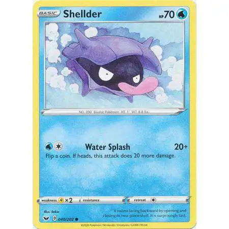 Pokemon Trading Card Game Sword & Shield Base Set Common Shellder #40