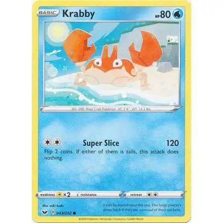 Pokemon Trading Card Game Sword & Shield Base Set Common Krabby #43