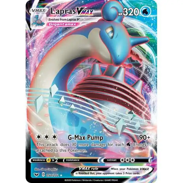 Pokemon Trading Card Game Sword & Shield Base Set Ultra Rare Lapras VMAX #50 [Lightly Played]