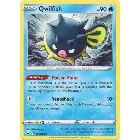 Pokemon Trading Card Game Sword & Shield Base Set Uncommon Qwilfish #51
