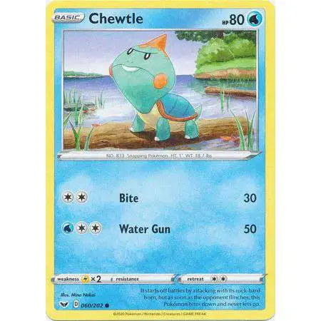 Pokemon Trading Card Game Sword & Shield Base Set Common Chewtle #60