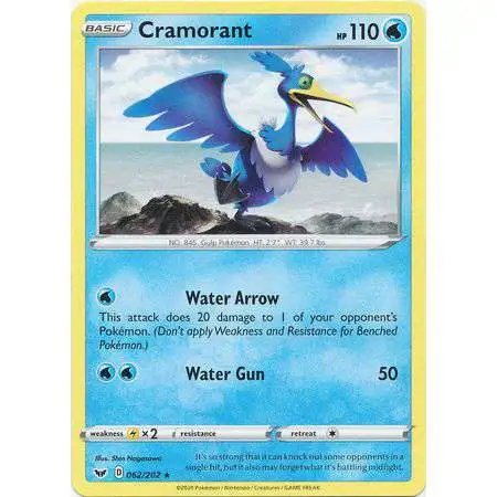Pokemon Trading Card Game Sword & Shield Base Set Rare Cramorant #62