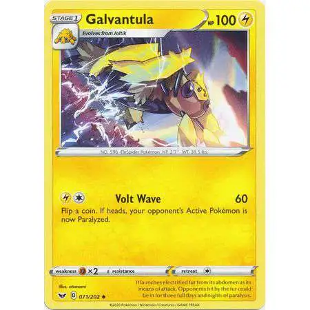 Pokemon Trading Card Game Sword & Shield Base Set Uncommon Galvantula #71