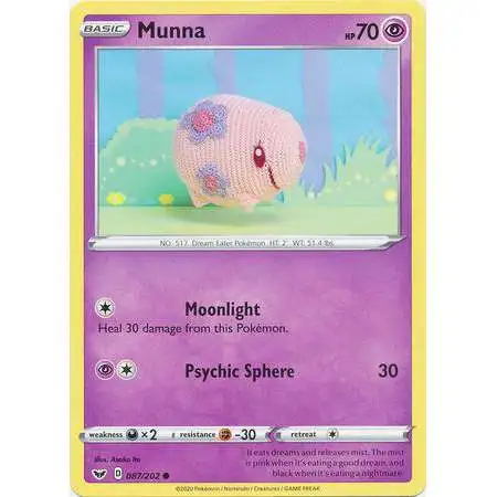 Pokemon Trading Card Game Sword & Shield Base Set Common Munna #87