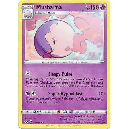 Pokemon Trading Card Game Sword & Shield Base Set Rare Musharna #88