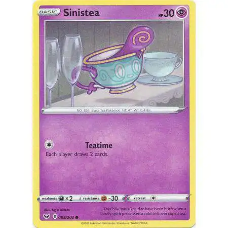 Pokemon Trading Card Game Sword & Shield Base Set Common Sinistea #89