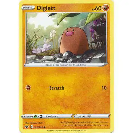 Pokemon Trading Card Game Sword & Shield Base Set Common Diglett #92