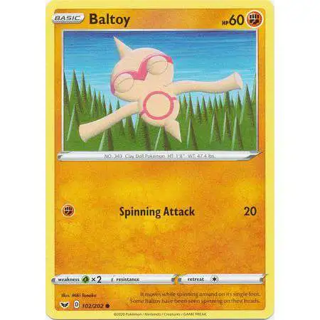 Pokemon Trading Card Game Sword & Shield Base Set Common Baltoy #102