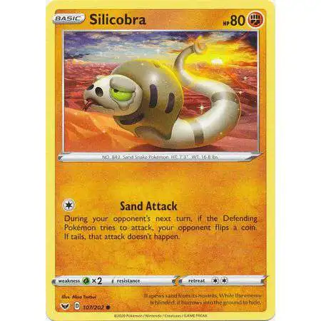 Pokemon Trading Card Game Sword & Shield Base Set Common Silicobra #107