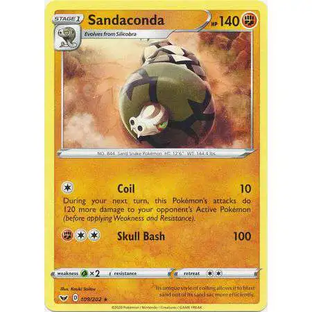 Pokemon Trading Card Game Sword & Shield Base Set Rare Sandaconda #109