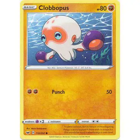 Pokemon Trading Card Game Sword & Shield Base Set Common Clobbopus #112