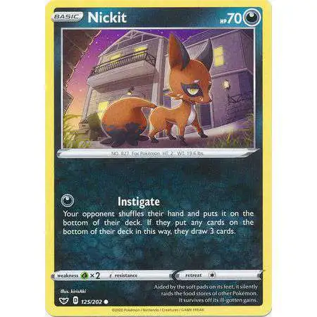 Pokemon Trading Card Game Sword & Shield Base Set Common Nickit #125