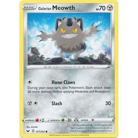 Pokemon Trading Card Game Sword & Shield Base Set Common Galarian Meowth #127