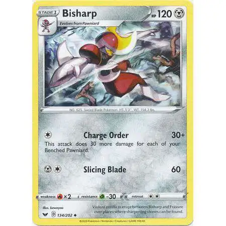 Pokemon Trading Card Game Sword & Shield Base Set Uncommon Bisharp #134