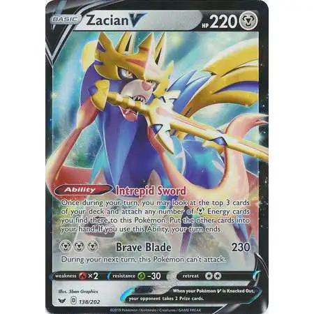 Pokemon Trading Card Game Sword & Shield Base Set Ultra Rare Zacian V #138