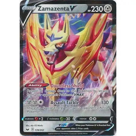 Pokemon Trading Card Game Sword & Shield Base Set Ultra Rare Zamazenta V #139