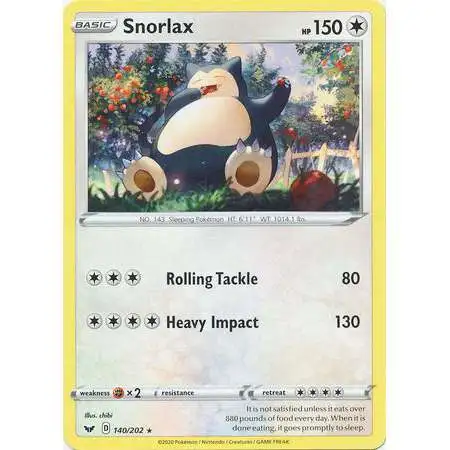 Pokemon Trading Card Game Sword & Shield Base Set Rare Snorlax #140