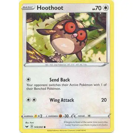 Pokemon Trading Card Game Sword & Shield Base Set Common Hoothoot #143