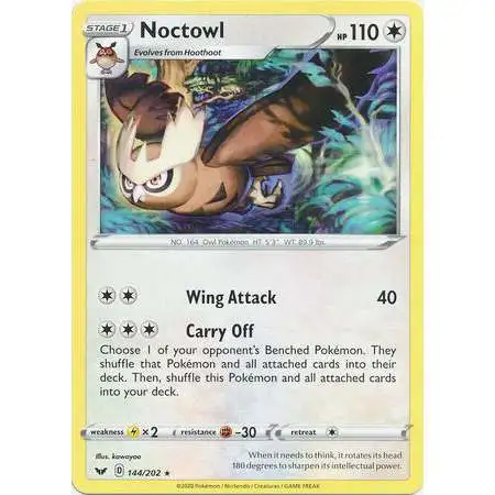 Pokemon Trading Card Game Sword & Shield Base Set Rare Noctowl #144