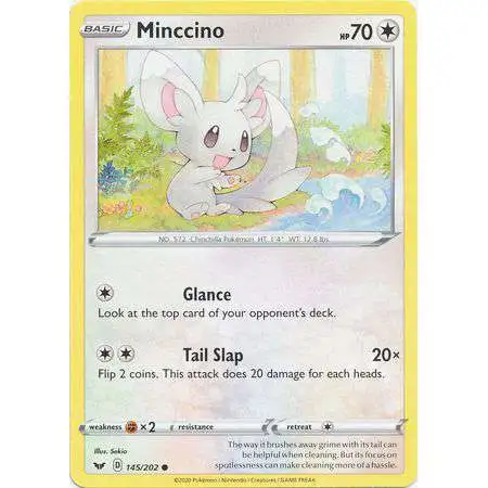 Pokemon Trading Card Game Sword & Shield Base Set Common Minccino #145