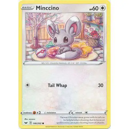 Pokemon Trading Card Game Sword & Shield Base Set Common Minccino #146