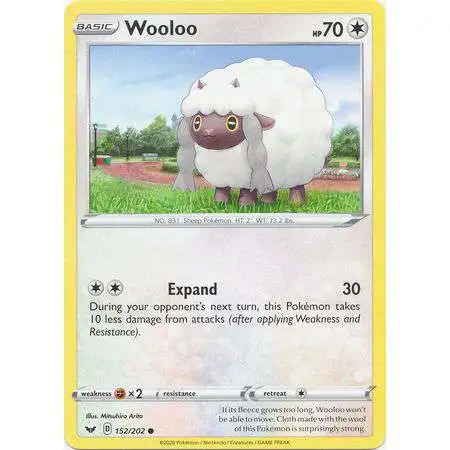 Pokemon Trading Card Game Sword & Shield Base Set Common Wooloo #152