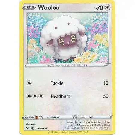 Pokemon Trading Card Game Sword & Shield Base Set Common Wooloo #153