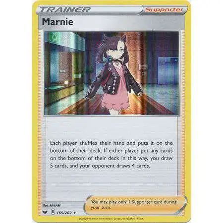Pokemon Trading Card Game Sword & Shield Base Set Rare Holo Marnie #169