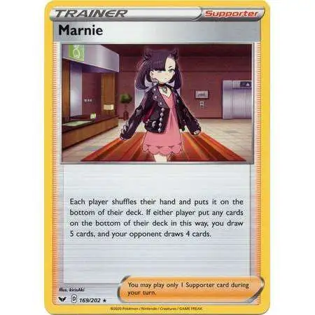 marnie pokemon rare card 169/202 - Sword & Shield - - Trainer Lot Card Text Pokemon Trading Card Game Sword