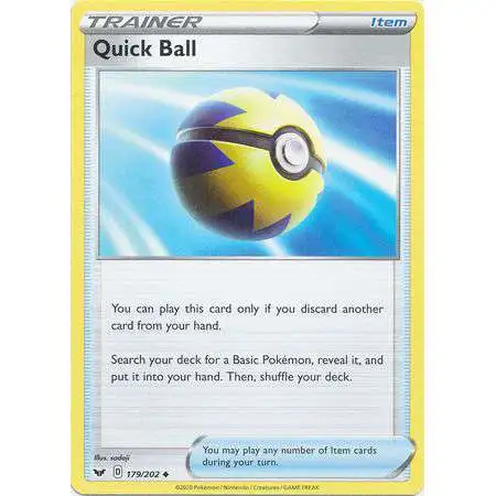 Pokemon Trading Card Game Sword & Shield Base Set Uncommon Quick Ball #179