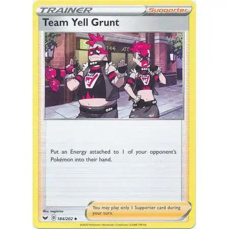 Pokemon Trading Card Game Sword & Shield Base Set Uncommon Team Yell Grunt #184