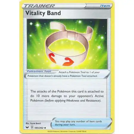 Pokemon Trading Card Game Sword & Shield Base Set Uncommon Vitality Band #185