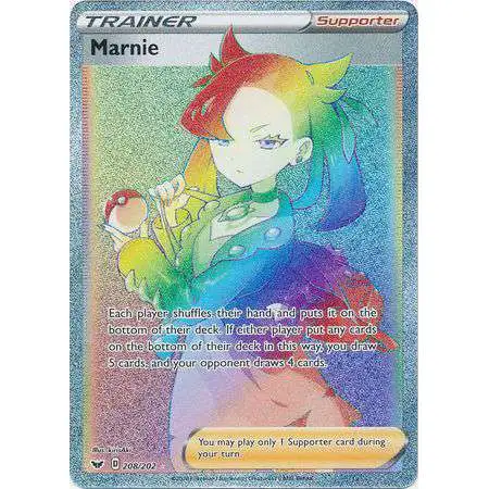 Pokemon Trading Card Game Sword & Shield Base Set Secret Rare Marnie #208