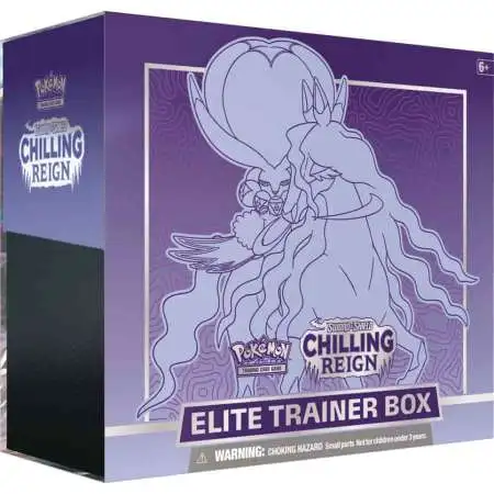 Pokemon Sword & Shield Chilling Reign Shadow Rider Calyrex Elite Trainer Box [8 Booster Packs, 65 Card Sleeves, 45 Energy Cards & More]