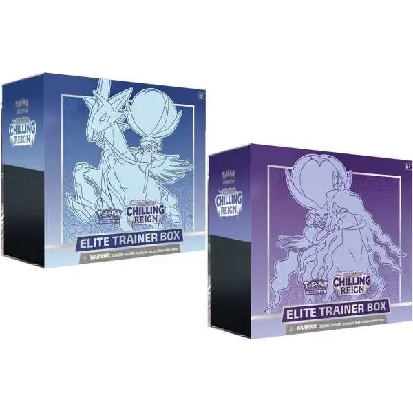 Pokemon Sword & Shield Chilling Reign Shadow & Ice Rider Calyrex Set of 2 Elite Trainer Boxes