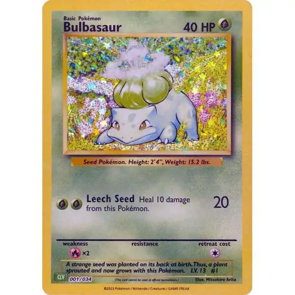 Pokemon Trading Card Game Classic Classic Collection Bulbasaur #1 [CLV]