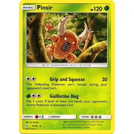Pokemon Trading Card Game Sun & Moon Team Up Rare Pinsir #9