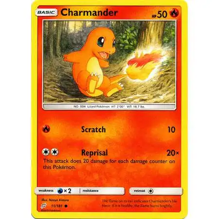 Pokemon Trading Card Game Sun & Moon Team Up Common Charmander #11 [Reverse Holo]