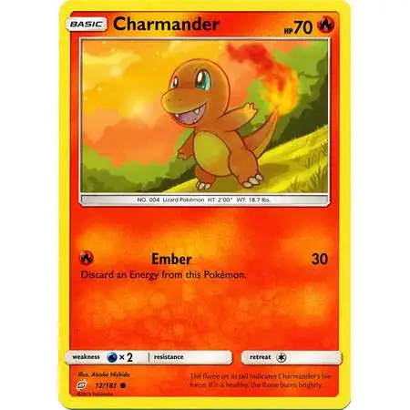 Pokemon Trading Card Game Sun & Moon Team Up Common Charmander #12 [Reverse Holo] [Lightly Played]